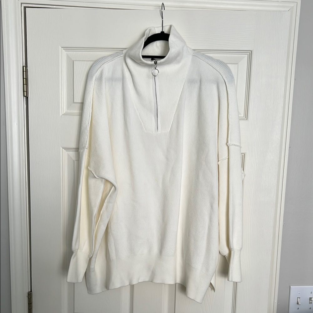 Cozy White Turtleneck Sweater with Relaxed Fit
